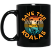 Vintage Wilderness Animal Gift, Save The Koalas, Vintage Cute Koalas Black Mug