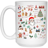 Love Noel, Funny Santa, Merry Christmas, Santa Claus White Mug