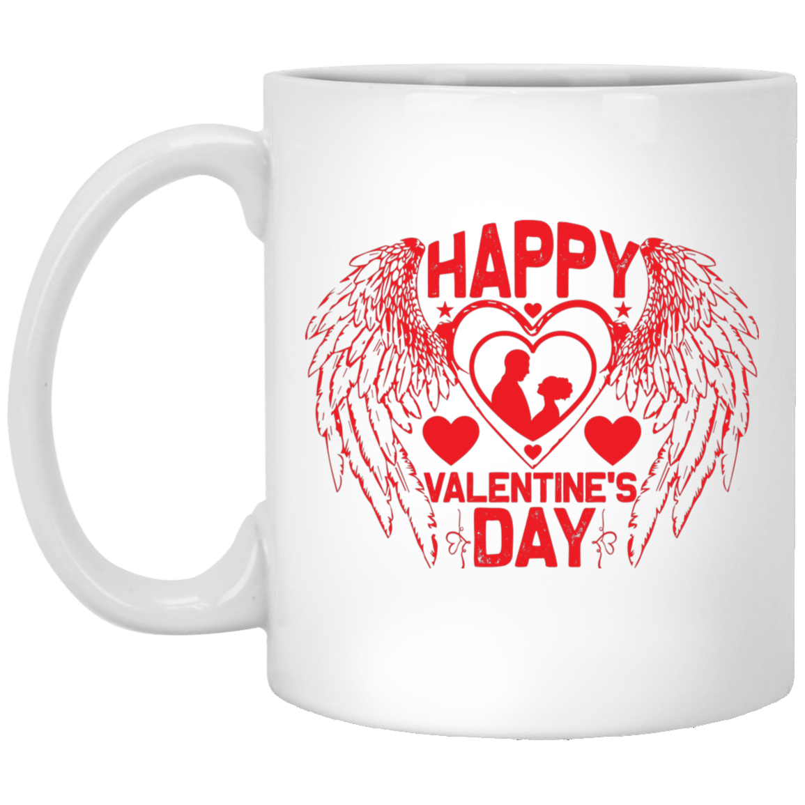 Happy Valentine's Day, Angle Swings, Evil Swings, Valentine's Day, Trendy Valentine White Mug