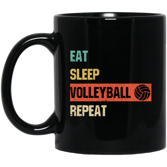 Eat Sleep Volleyball Repeat, Love Sport, Best Volleyball, Love Balls Black Mug