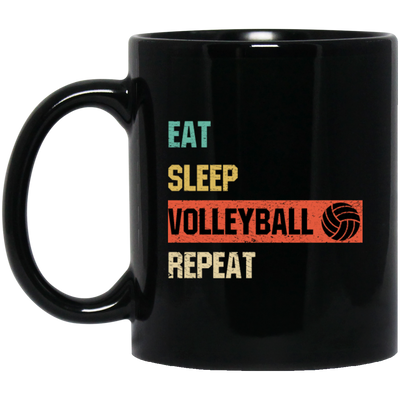 Eat Sleep Volleyball Repeat, Love Sport, Best Volleyball, Love Balls Black Mug