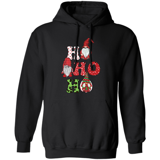 Ho Ho Ho, Xmas Gnome, Merry Christmas, Cute Gnome Pullover Hoodie