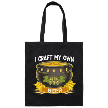 Beer Lover Gift, I Craft My Own Beer In Magical Cauldron Canvas Tote Bag
