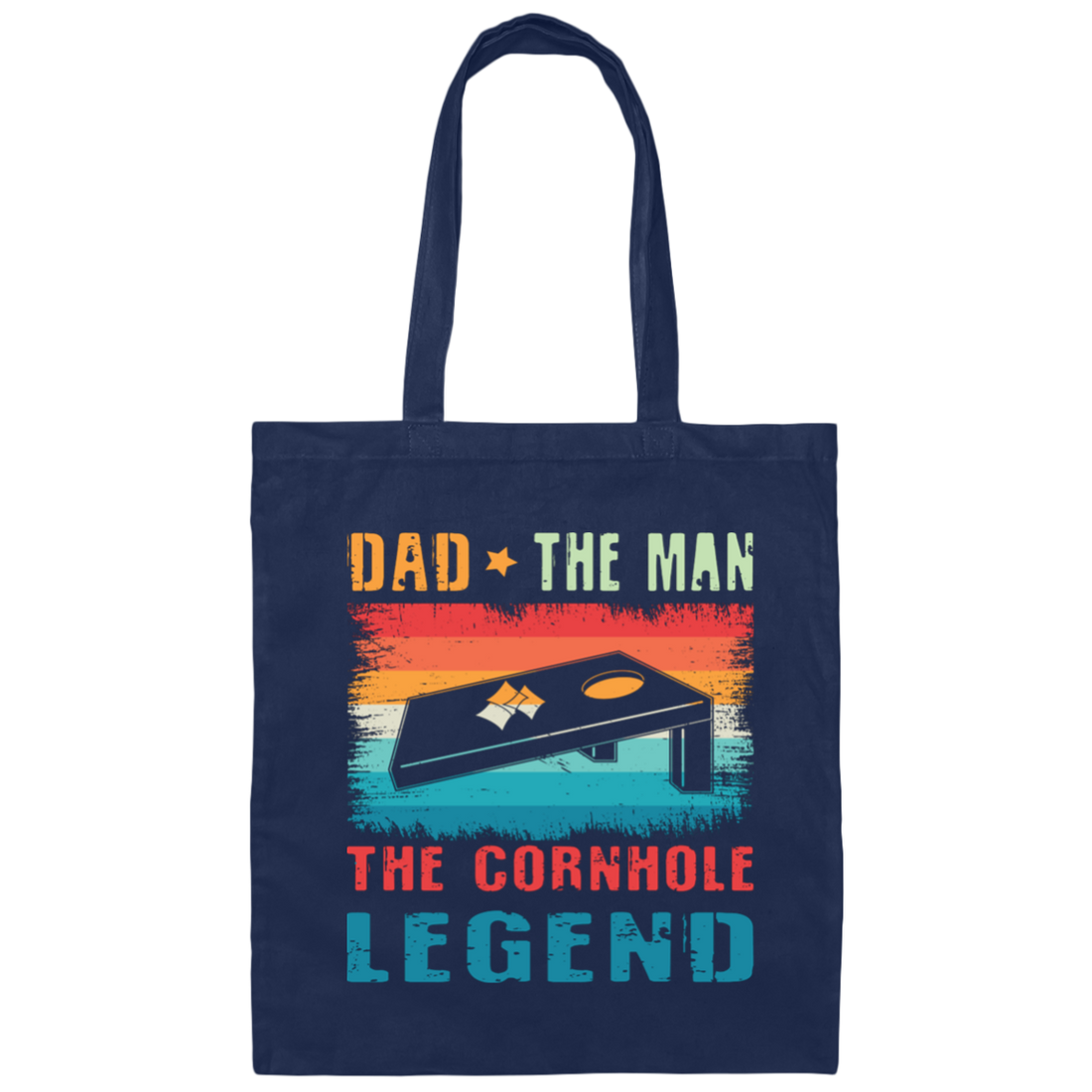 Retro Dad, The Man, The Cornhole Legend, Retro Cornhole Canvas Tote Bag