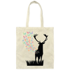 Butterfly From Deer, Wild Deer Lover, Happyness From Deer Canvas Tote Bag