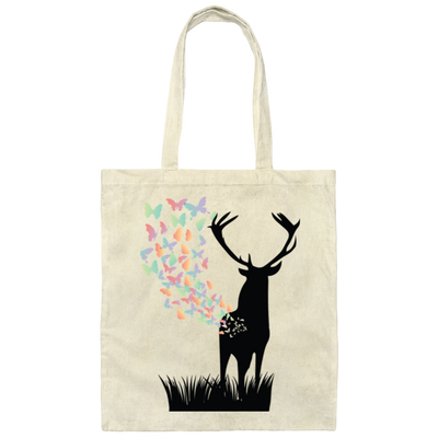 Butterfly From Deer, Wild Deer Lover, Happyness From Deer Canvas Tote Bag