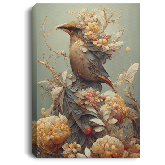 Ethereal Bohemian Waxwing Bird, Bombycilla Garrulus, Elegent Bird Canvas