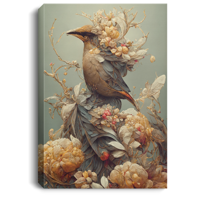 Ethereal Bohemian Waxwing Bird, Bombycilla Garrulus, Elegent Bird Canvas