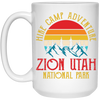 Hike Camp Adventure Zion Utah National Park, Retro Zion White Mug