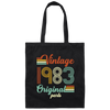 Vintage 1983, Original 1983 Retro Style, 1983 Birthday Gift Canvas Tote Bag