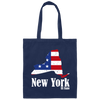 New York Lover, American Flag, 4th Of July, Patriotic Gift, Love New York Canvas Tote Bag