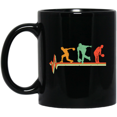 Bowling Lover, Retro Bowling, Bowling Lover Gift, Vintage Gift Black Mug