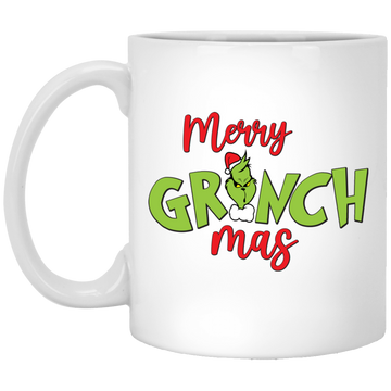 Merry Grinch-mas, Trendy Grinchmas, Grinch Christmas, Merry Christmas, Trendy Christmas White Mug