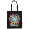 Teacher Shark Doo Doo Doo Your Work, Retro Teacher Shark Canvas Tote Bag