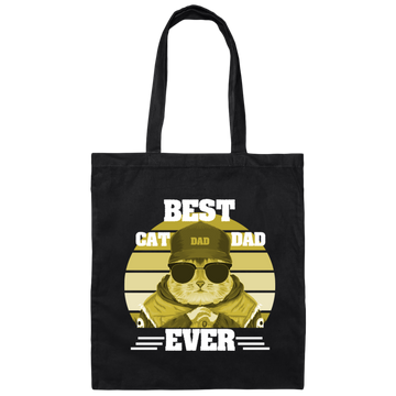 Best Cat Lover, Best Cat Dad Ever Vintage, Cool Cat, Love Kitten Canvas Tote Bag
