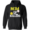 Mom Of Ballers, Baseball Sport, Retro Baseball Player Pullover Hoodie