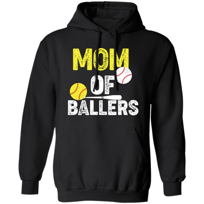 Mom Of Ballers, Baseball Sport, Retro Baseball Player Pullover Hoodie