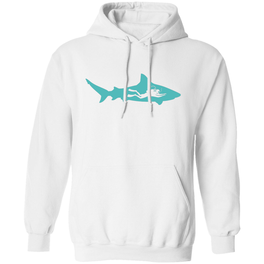 Diving Gift, Diving Silhouette, Shark Lover, Diver Gift Pullover Hoodie