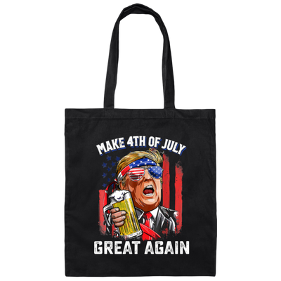 4th Of July Anniversary, Make 4th Of July Great Again, American Flag Canvas Tote Bag