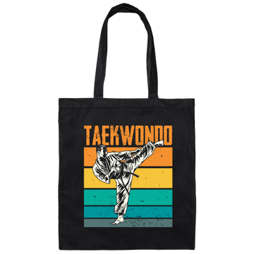 Love Taekwondo, Retro Taekwondo Gift, Love Martial Art, Korean Martial Art Vintage Canvas Tote Bag