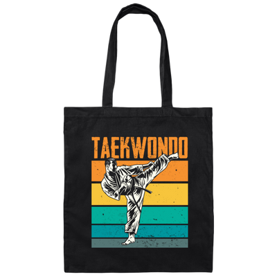 Love Taekwondo, Retro Taekwondo Gift, Love Martial Art, Korean Martial Art Vintage Canvas Tote Bag
