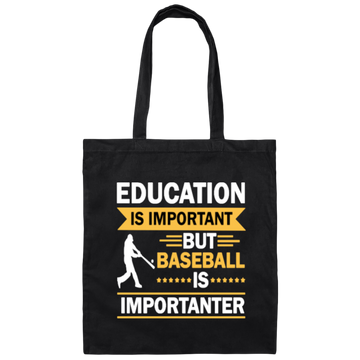 Catch Baseball Sports, Baseball More Important Than School, Baseball Love Canvas Tote Bag