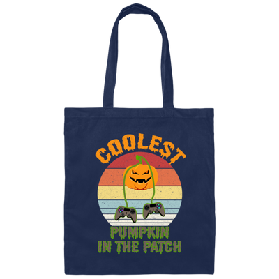 Coolest Pumpkin In The Patch Halloween Gamer Canvas Tote Bag
