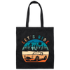 Lets Ride Love Drive Cobra Car Retro Vintage Canvas Tote Bag