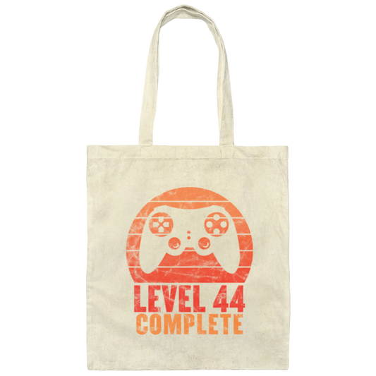 Level 44 Complete Vintage, 44th Wedding Gift Canvas Tote Bag