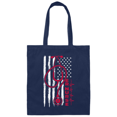 American Nursing Flag, Nurse Gift Idea Canvas Tote Bag