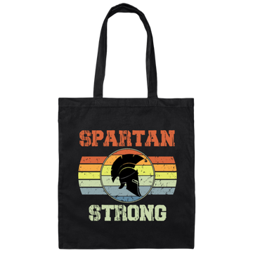 Spartan Strong, Force We Are Stronger, Vintage Spartan, Spartan Retro Style Canvas Tote Bag