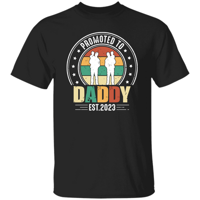 Promoted To Daddy, Retro Dad And Son, Father's Day Gifts Unisex T-Shirt