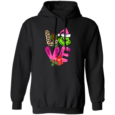 Love Grinch, Pink Grinch, Funny Love Grinch, Trendy Grinch, Merry Christmas, Trendy Christmas Pullover Hoodie