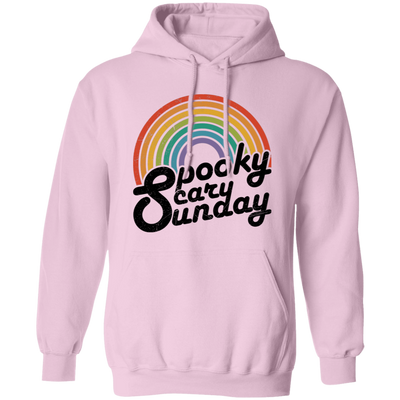 Spooky, Scary, Sunday, Rainbow Spooky, Retro Scary Pullover Hoodie