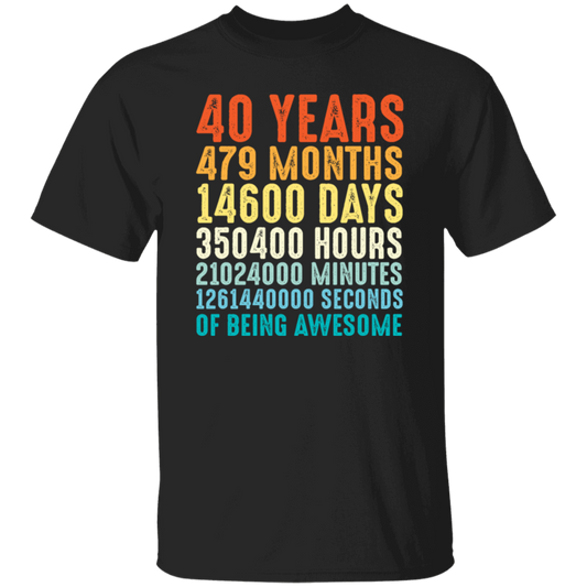 40 Years Of Being Awesome, Retro 40th Birthday, Love 40th Birthday Gift Unisex T-Shirt