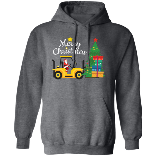 Merry Christmas, Santa Drive Tractor, Farmer Xmas Pullover Hoodie