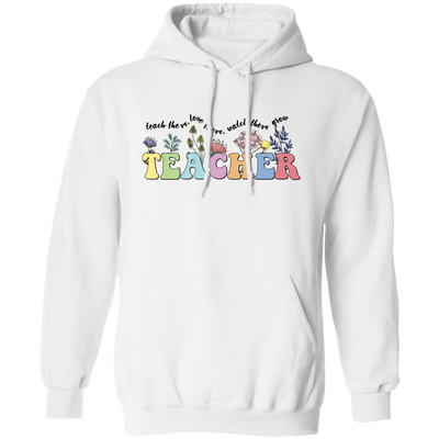 Teach Them, Love Them, Watch Them Grow, Groovy Teacher Pullover Hoodie