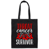 Awareness Ribbon Gift, Throat Cancer Awareness Ribbon Gloves Survivor Canvas Tote Bag