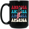 America, Flash America, American Flag, July 4th Black Mug