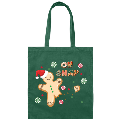 Oh Snap, Cute Gingerbread, Gingerbread Break Down The Leg Canvas Tote Bag