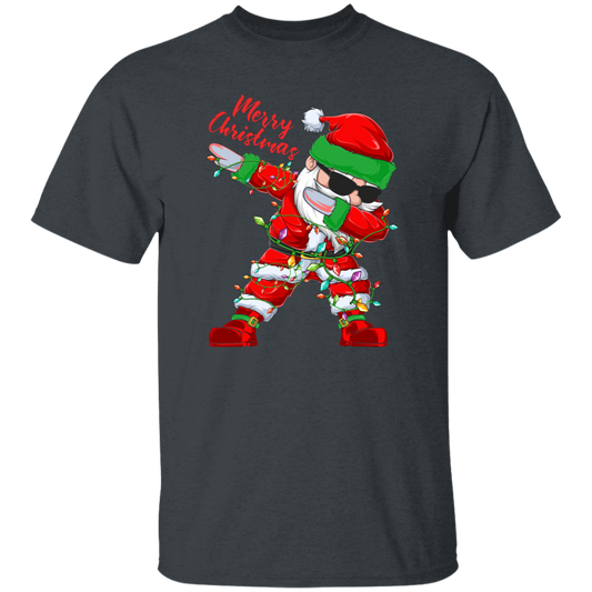 Dabbing Santa, Santa Claus, Xmas Light With Santa, Merry Christmas, Trendy Christmas Unisex T-Shirt