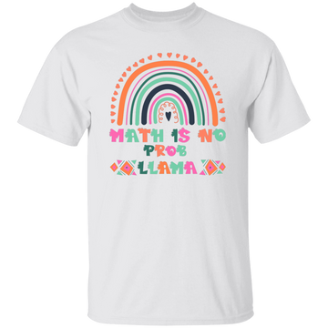 Math Is No Prob-Llama, No Problem, Retro Rainbow Unisex T-Shirt