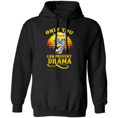 Llama Camping, Only You Can Prevent Drama, Love Llama, Best Retro Pullover Hoodie