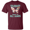 Celebrate Minds Of All Kinds, Butterfly With Half Of Flower Unisex T-Shirt