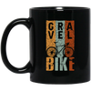 Vintage Gravelbike Mountain, Three Color Retro Bicycle, Gravel Bike Black Mug