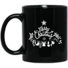 Merry Christmas Silhouette, Christmas Bell, Christmas Flower, Merry Christmas, Trendy Christmas Black Mug