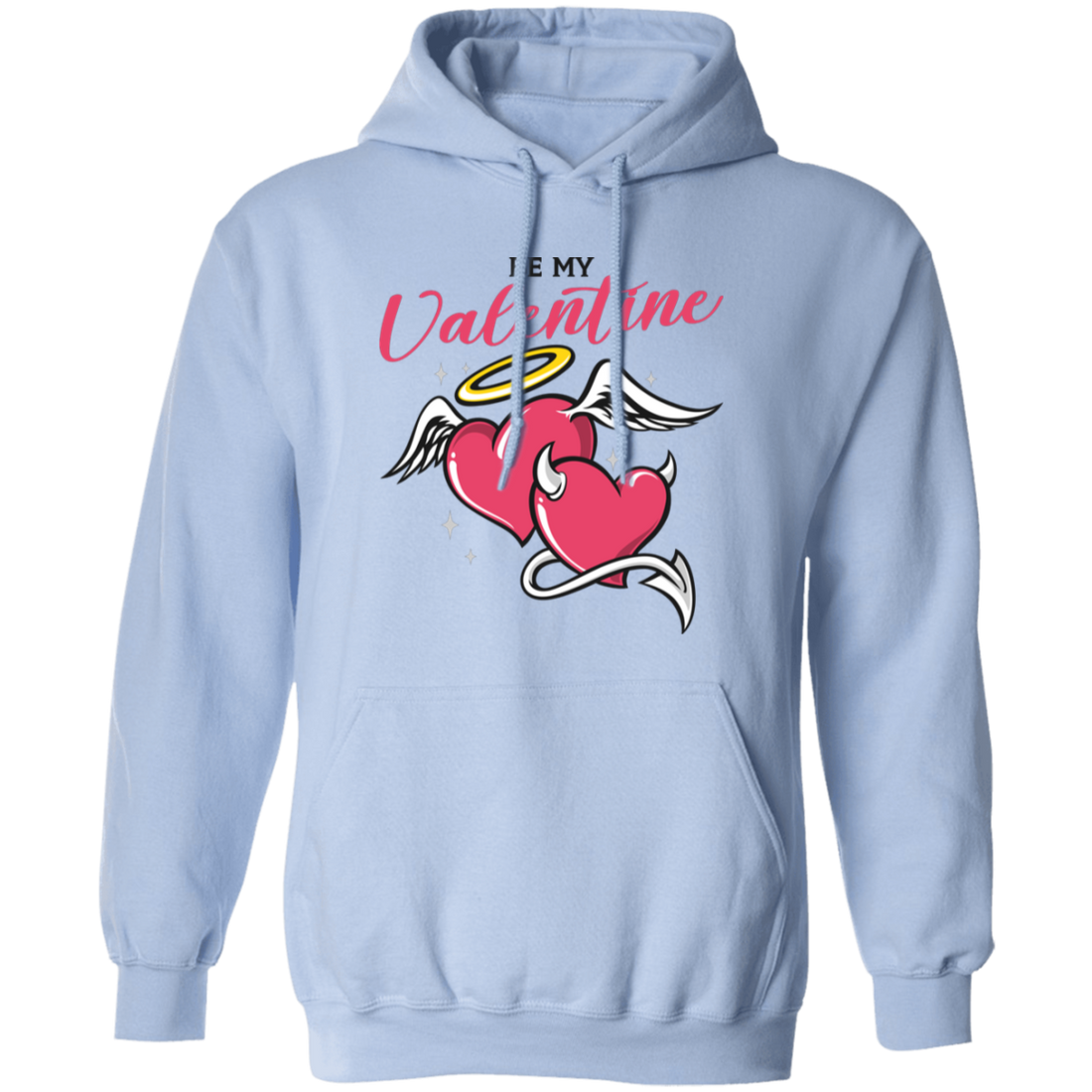 Be My Valentine, Heart Couple, Cupid Lover, Love Angle, Valentine's Day, Trendy Valentine Pullover Hoodie