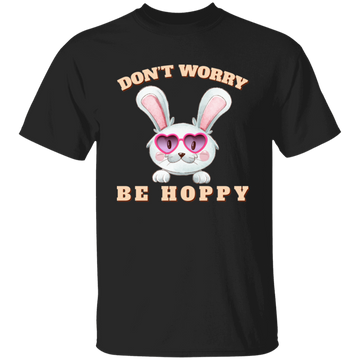 Don't Worry, Be Hoppy, Rabbit Wear Heart Glasses Unisex T-Shirt