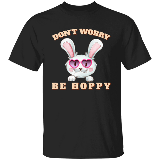Don't Worry, Be Hoppy, Rabbit Wear Heart Glasses Unisex T-Shirt