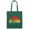 Vintage Biking, Cycling Biker Retro, Riding On Mountain Retro Canvas Tote Bag